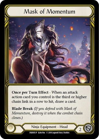 Mask of Momentum [FAB005-P] (Promo) 1st Edition Cold Foil - Golden