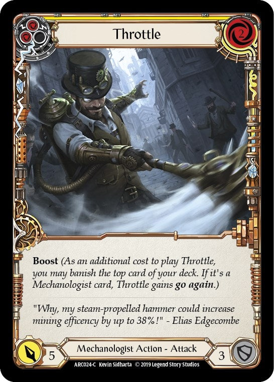 Image for Throttle (Yellow) (ARC024) (Arcane Rising) - Flesh and Blood TCG