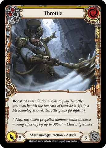 Image for Throttle (Yellow) (ARC024) (Arcane Rising) - Flesh and Blood TCG