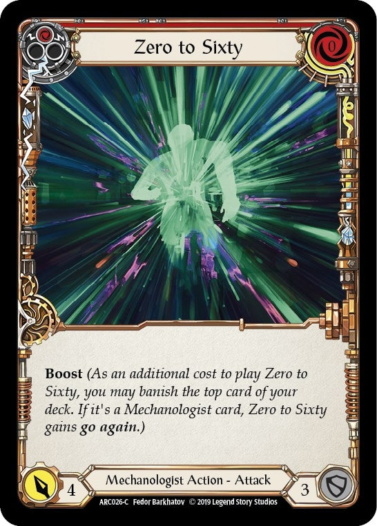 Image for Zero to Sixty (Red) (ARC026) (Arcane Rising) - Flesh and Blood TCG