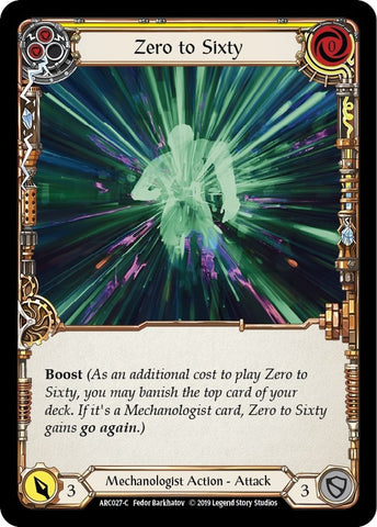 Image for Zero to Sixty (Yellow) (ARC027) (Arcane Rising) - Flesh and Blood TCG
