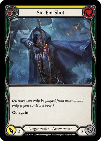 Image for Sic 'Em Shot (Yellow) (ARC073) (Arcane Rising) - Flesh and Blood TCG