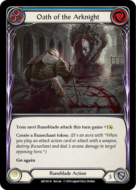Image for Oath of the Arknight (Blue) (ARC093) (Arcane Rising) - Flesh and Blood TCG