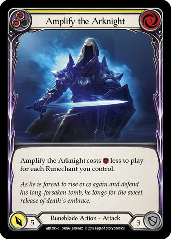 Image for Amplify the Arknight (Yellow) (ARC095) (Arcane Rising) - Flesh and Blood TCG