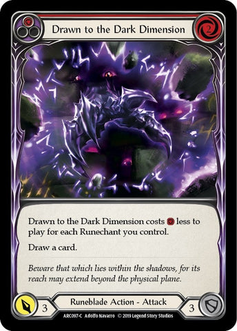 Image for Drawn to the Dark Dimension (Red) (ARC097) (Arcane Rising) - Flesh and Blood TCG