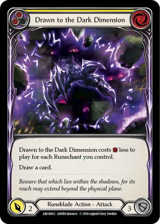 Image for Drawn to the Dark Dimension (Yellow) (ARC098) (Arcane Rising) - Flesh and Blood TCG