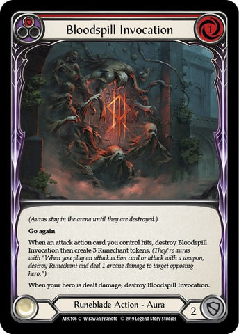 Image for Bloodspill Invocation (Red) (ARC106) (Arcane Rising) - Flesh and Blood TCG
