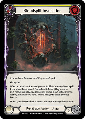 Image for Bloodspill Invocation (Yellow) (ARC107) (Arcane Rising) - Flesh and Blood TCG
