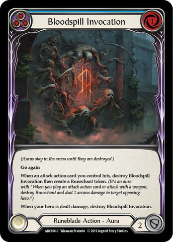 Image for Bloodspill Invocation (Blue) (ARC108) (Arcane Rising) - Flesh and Blood TCG