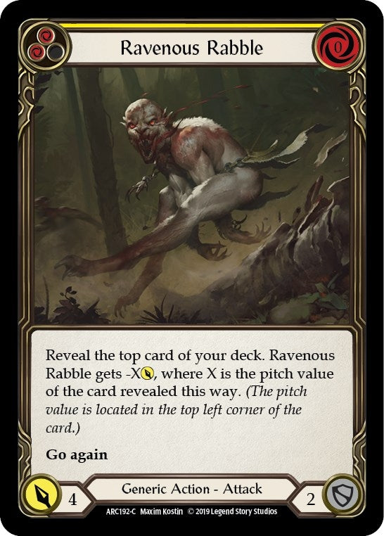 Image for Ravenous Rabble (Yellow) (ARC192) (Arcane Rising) - Flesh and Blood TCG