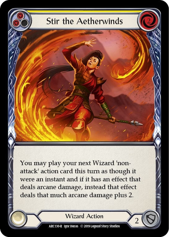 Image for Stir the Aetherwinds (Yellow) (ARC130) (Arcane Rising) - Flesh and Blood TCG