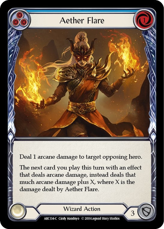 Image for Aether Flare (Blue) (ARC134) (Arcane Rising) - Flesh and Blood TCG