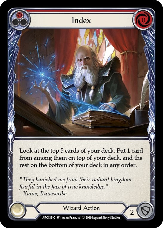 Image for Index (Red) (ARC135) (Arcane Rising) - Flesh and Blood TCG