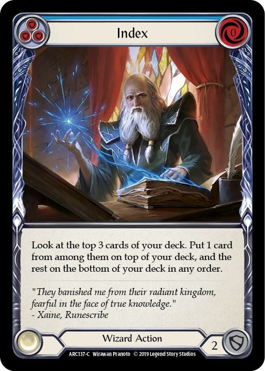 Image for Index (Blue) (ARC137) (Arcane Rising) - Flesh and Blood TCG