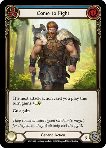 Image for Come to Fight (Blue) (ARC205) (Arcane Rising) - Flesh and Blood TCG