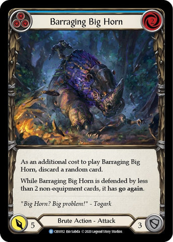 Image for Barraging Big Horn (Blue) (CRU012) (Crucible of War) - Flesh and Blood TCG