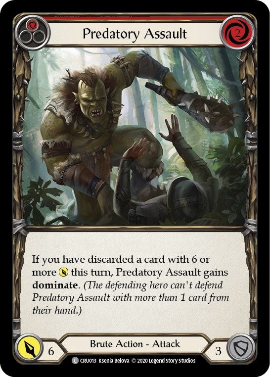 Image for Predatory Assault (Red) (CRU013) (Crucible of War) - Flesh and Blood TCG