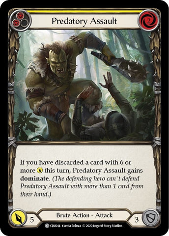 Image for Predatory Assault (Yellow) (CRU014) (Crucible of War) - Flesh and Blood TCG