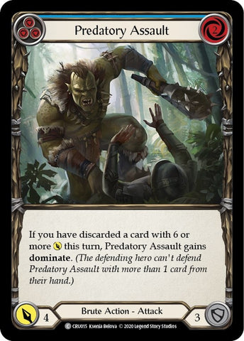 Image for Predatory Assault (Blue) (CRU015) (Crucible of War) - Flesh and Blood TCG