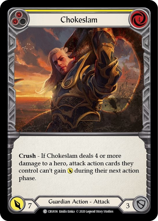 Image for Chokeslam (Yellow) (CRU036) (Crucible of War) - Flesh and Blood TCG