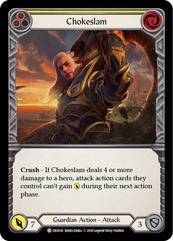 Image for Chokeslam (Yellow) (CRU036) (Crucible of War) - Flesh and Blood TCG