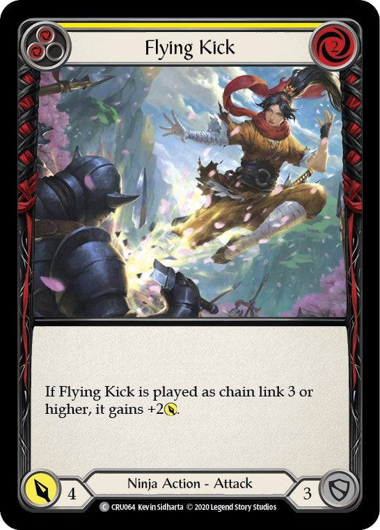 Image for Flying Kick (Yellow) (CRU064) (Crucible of War) - Flesh and Blood TCG