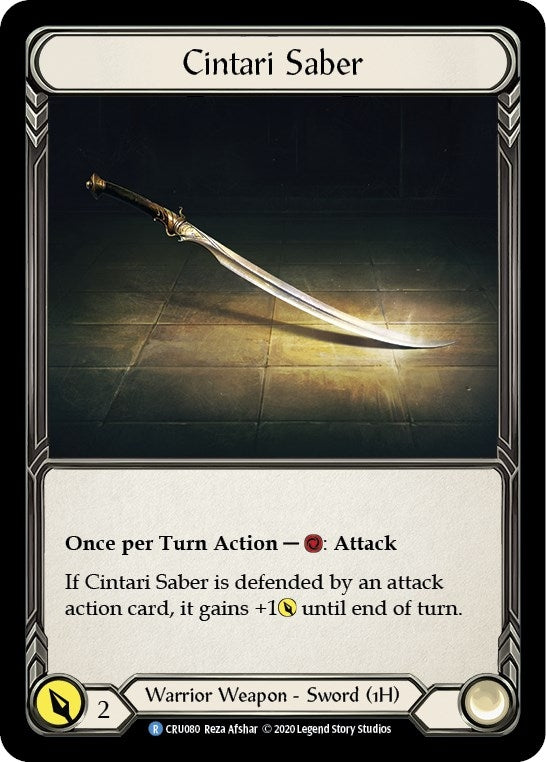 Image for Cintari Saber (Reverse) (CRU080) (Crucible of War) - Flesh and Blood TCG