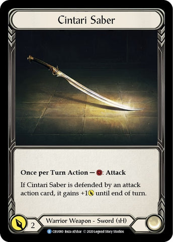Image for Cintari Saber (Reverse) (CRU080) (Crucible of War) - Flesh and Blood TCG