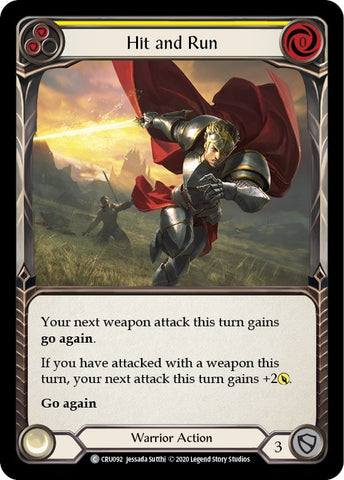 Image for Hit and Run (Yellow) (CRU092) (Crucible of War) - Flesh and Blood TCG