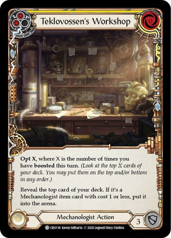 Image for Teklovossen's Workshop (Yellow) (CRU116) (Crucible of War) - Flesh and Blood TCG