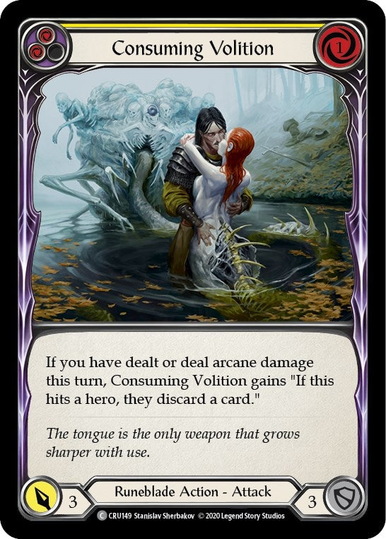 Image for Consuming Volition (Yellow) (CRU149) (Crucible of War) - Flesh and Blood TCG