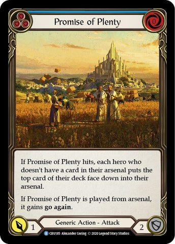 Image for Promise of Plenty (Blue) (CRU185) (Crucible of War) - Flesh and Blood TCG