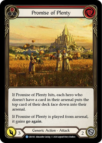 Image for Promise of Plenty (Red) (CRU183) (Crucible of War) - Flesh and Blood TCG