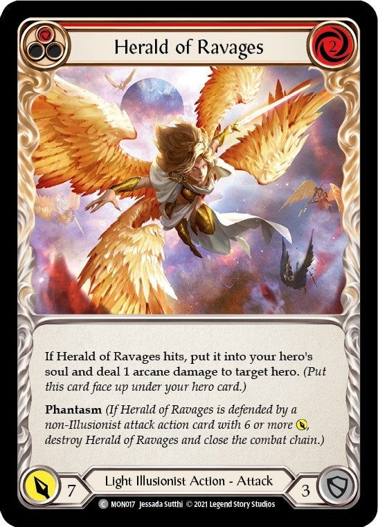 Herald of Ravages (Red) [U-MON017-RF] (Monarch Unlimited) Unlimited Rainbow Foil