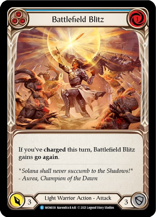 Battlefield Blitz (Blue) [U-MON038-RF] (Monarch Unlimited) Unlimited Rainbow Foil