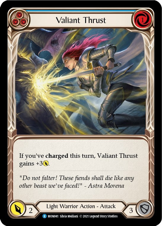 Valiant Thrust (Blue) [U-MON041-RF] (Monarch Unlimited) Unlimited Rainbow Foil