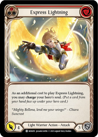 Express Lightning (Red) [MON051-RF] (Monarch) 1st Edition Rainbow Foil