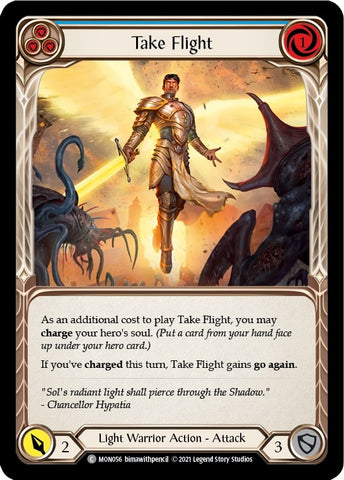Take Flight (Blue) [MON056-RF] (Monarch) 1st Edition Rainbow Foil