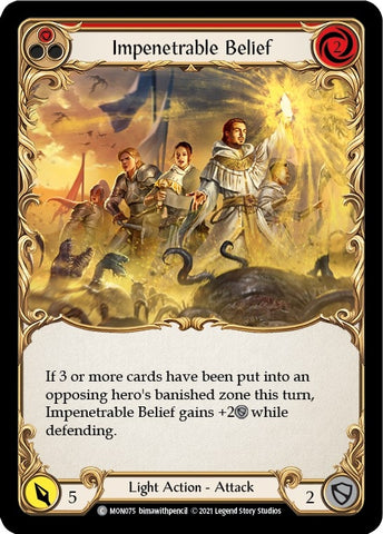 Impenetrable Belief (Red) [MON075-RF] (Monarch) 1st Edition Rainbow Foil