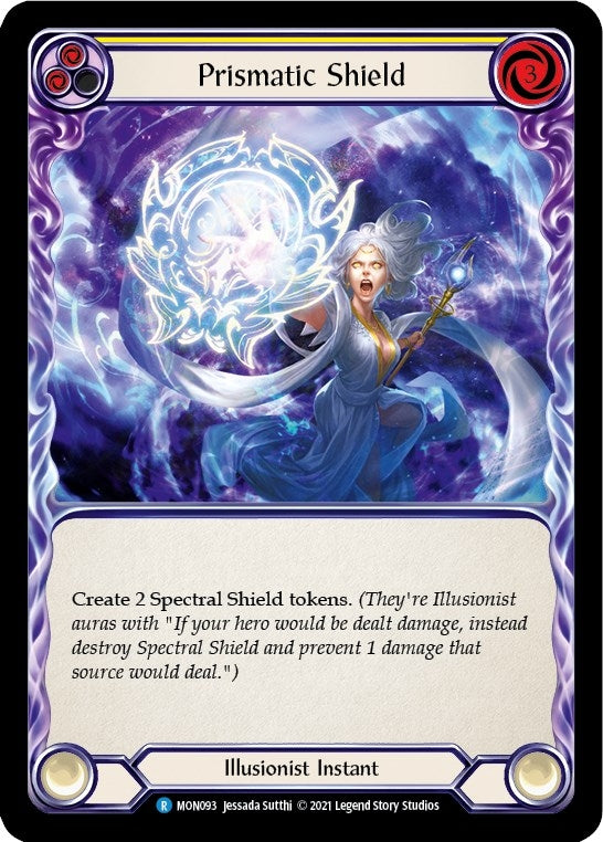 Prismatic Shield (Yellow) [MON093-RF] (Monarch)  1st Edition Rainbow Foil