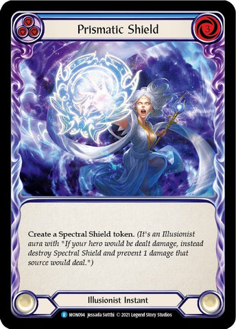 Prismatic Shield (Blue) [MON094-RF] (Monarch) 1st Edition Rainbow Foil