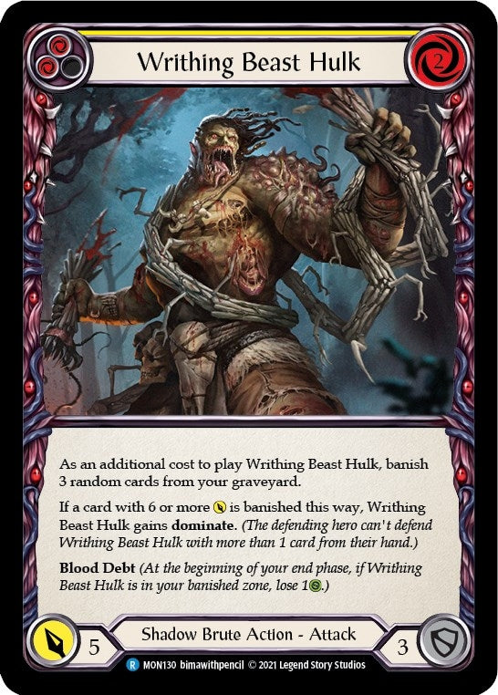 Writhing Beast Hulk (Yellow) [MON130-RF] (Monarch)  1st Edition Rainbow Foil