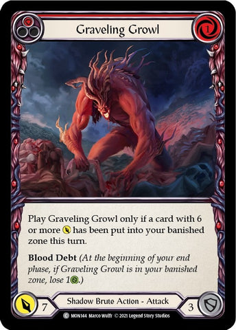 Graveling Growl (Red) [MON144-RF] (Monarch) 1st Edition Rainbow Foil