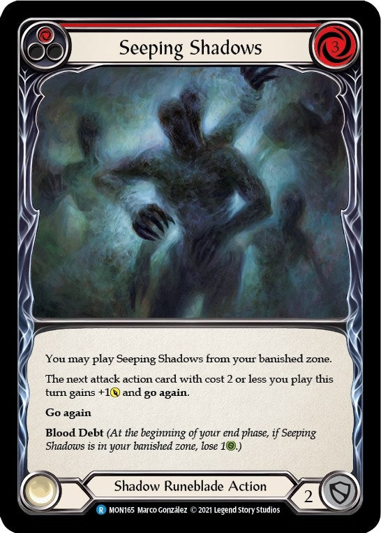 Seeping Shadows (Red) [MON165-RF] (Monarch) 1st Edition Rainbow Foil