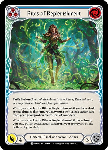 Image for Rites of Replenishment (Blue) (ELE081) (Tales of Aria) - Flesh and Blood TCG