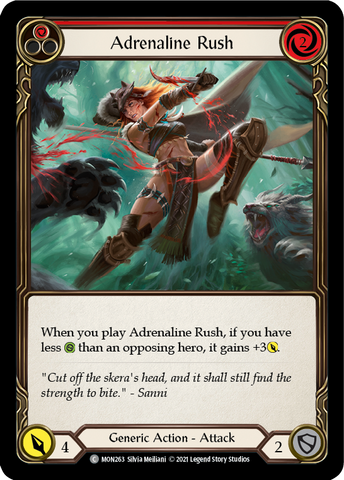 Adrenaline Rush (Red) [MON263-RF] (Monarch) 1st Edition Rainbow Foil
