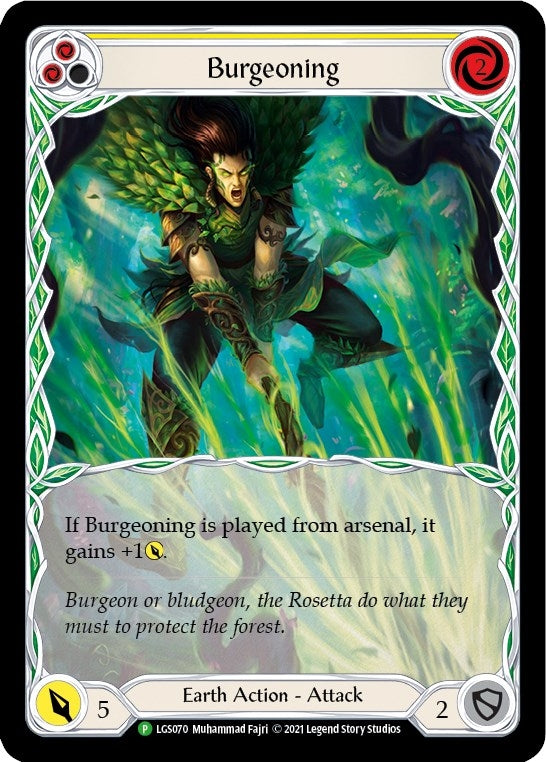 Burgeoning (Yellow) [LGS070] (Promo) Rainbow Foil