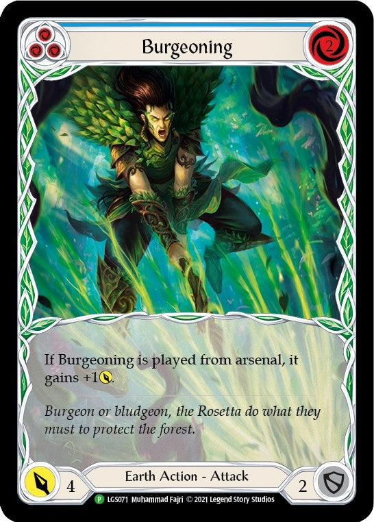 Burgeoning (Blue) [LGS071] (Promo) Rainbow Foil