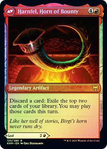 Birgi, God of Storytelling // Harnfel, Horn of Bounty  [Kaldheim Prerelease Promos]