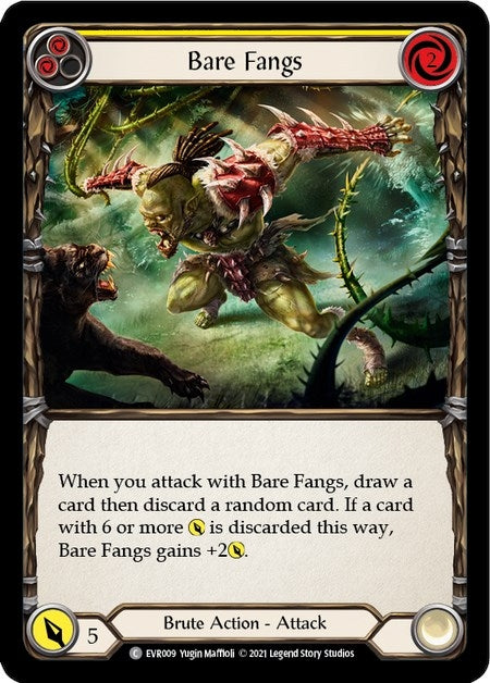 Image for Bare Fangs (Yellow) (EVR009) (Everfest) - Flesh and Blood TCG